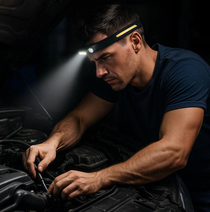 Vision360 Pro - Linterna de Cabeza con Sensor Inteligente