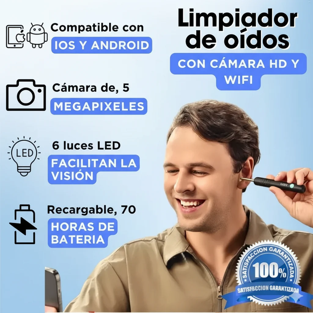 CeruClear® (Limpiador de Oídos Con Cámara Endoscopio)