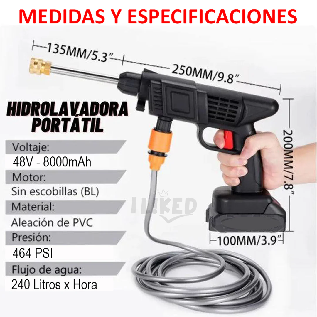 Hidrolavadora Inalámbrica 48V - 2 Baterías +